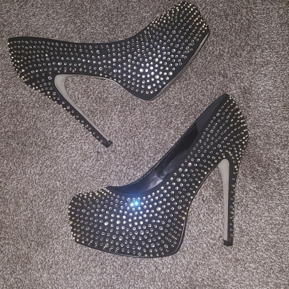 BEBE  Rhinestone Platform Pumps